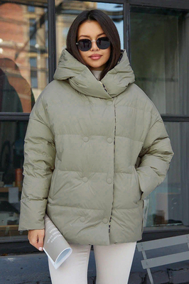 Женский пуховик Btn Button в леопардовом цвете