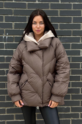 Пуховик зимний серый цвета Pang Million