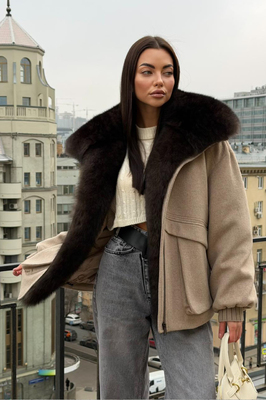 Пуховик Tannossto с мехом песца